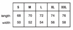 large scuba tees size chart